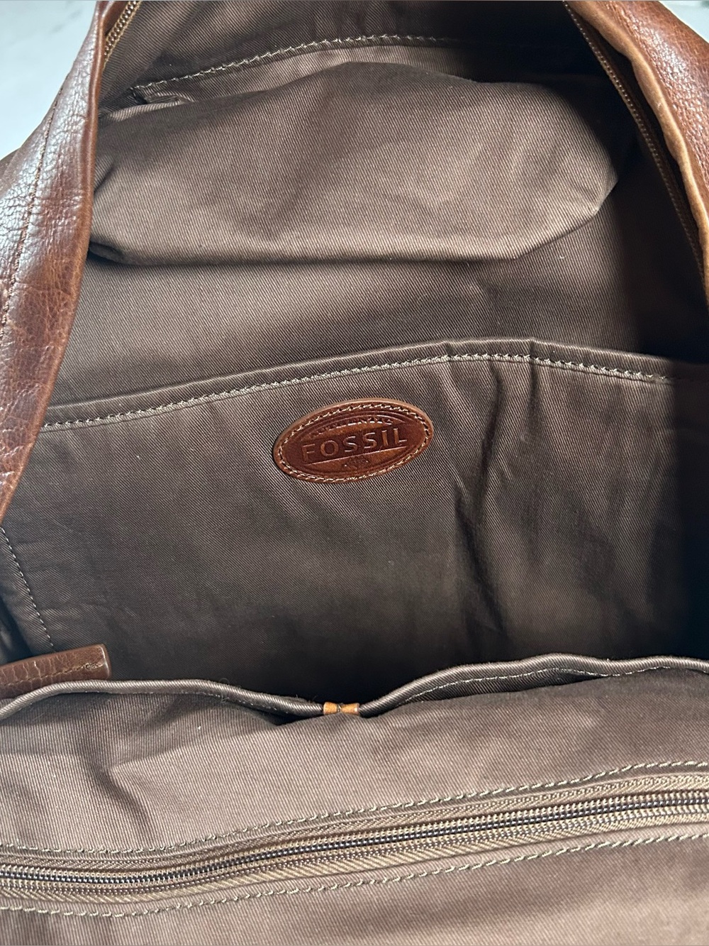 Fossil Estate Backpack/Laptop Bag - Cognac - Genuine Leather - Barely Used - Picture 10 of 11